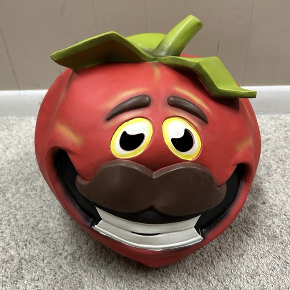 Fortnite Tomato Head Full Helmet Mask Latex Adult Halloween - Picture 1 of 7